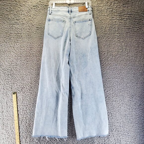 Hidden Jeans Womens Size 27 Light Blue Nori High-Rise Wide Leg Frayed Hem Denim - Picture 11 of 12